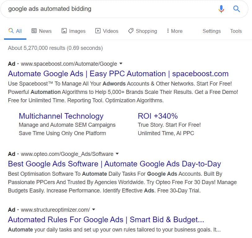 Google_Search_Campaign_Automated_Bidding