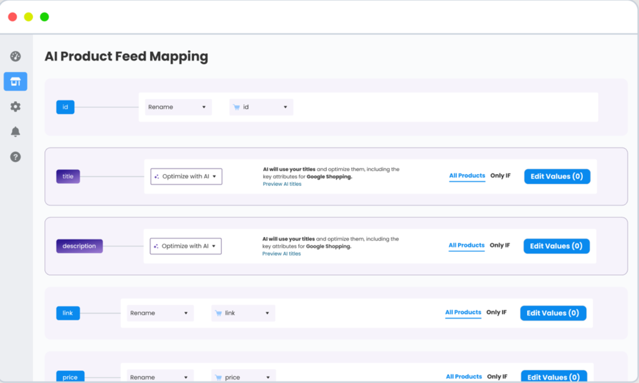 ai product feed mapping with datafeedwatch
