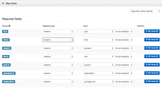 Bing Shopping Required Fields