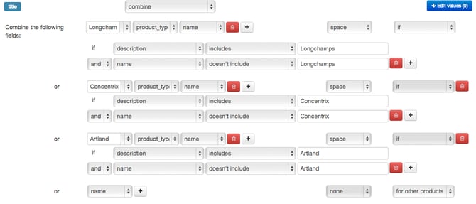 Data Feed Optimization Combine Title in DataFeedWatch