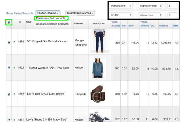 Selling on Connexity with an Analytics Filter