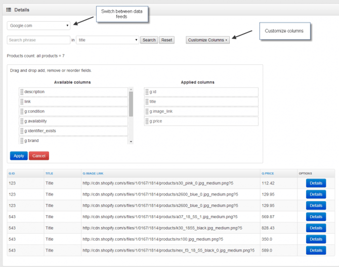 Data Feed Overview in DataFeedWatch