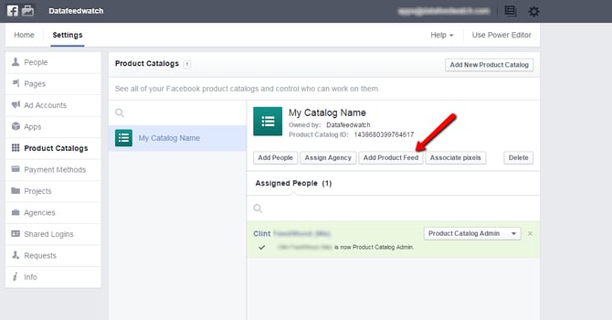 Facebook Dynamic Product Ad Admin Panel