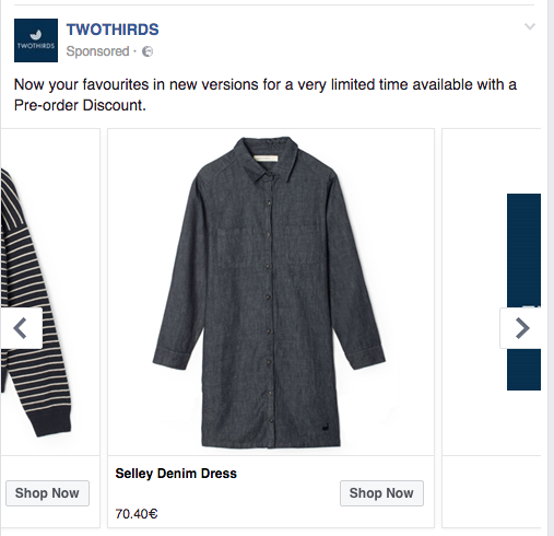 Facebook Dynamic Product Ad Denim Dress