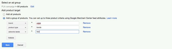 Using Google AdWords Labels for Red Boots