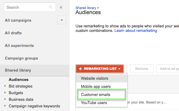 Google Customer Match for Shopping Campaigns with Remarketing