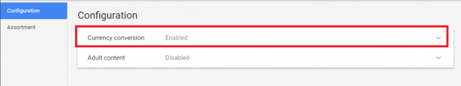 Google Shopping Currency Converter Switch