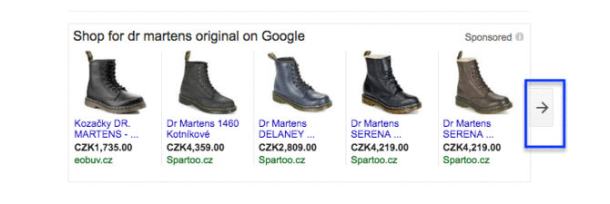 Google Shopping Shoe Product Listing Ad