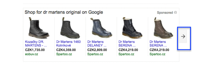 Google Shopping Shoe Product Listing Ad