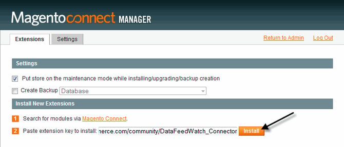 Install the Magento Connect Manager