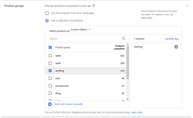 Google Showcase Shopping Ads Add Products