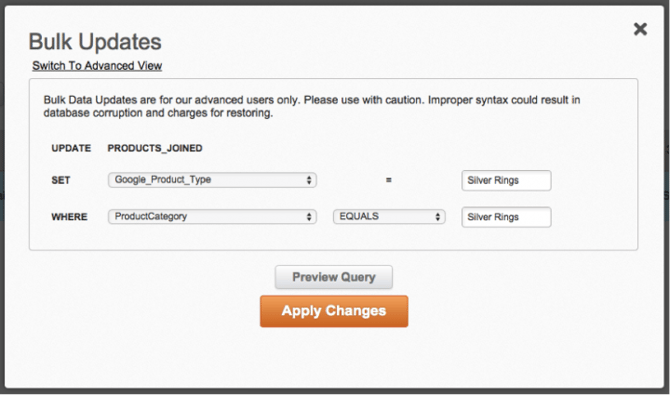 Bulk Product Type Update in Volusion