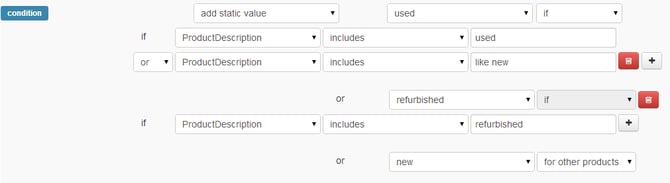 Volusion Condition in DataFeedWatch