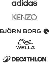 adidas, kenzo, bjorn borg, wella, decathlon