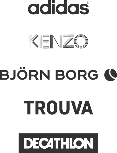 adidas, kenzo, bjorn borg, trouva, decathlon