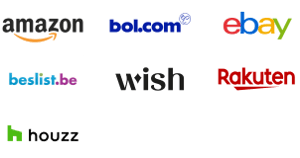 Amazon, bol.com, ebay, beslist.be, wish, Rakuten, houzz