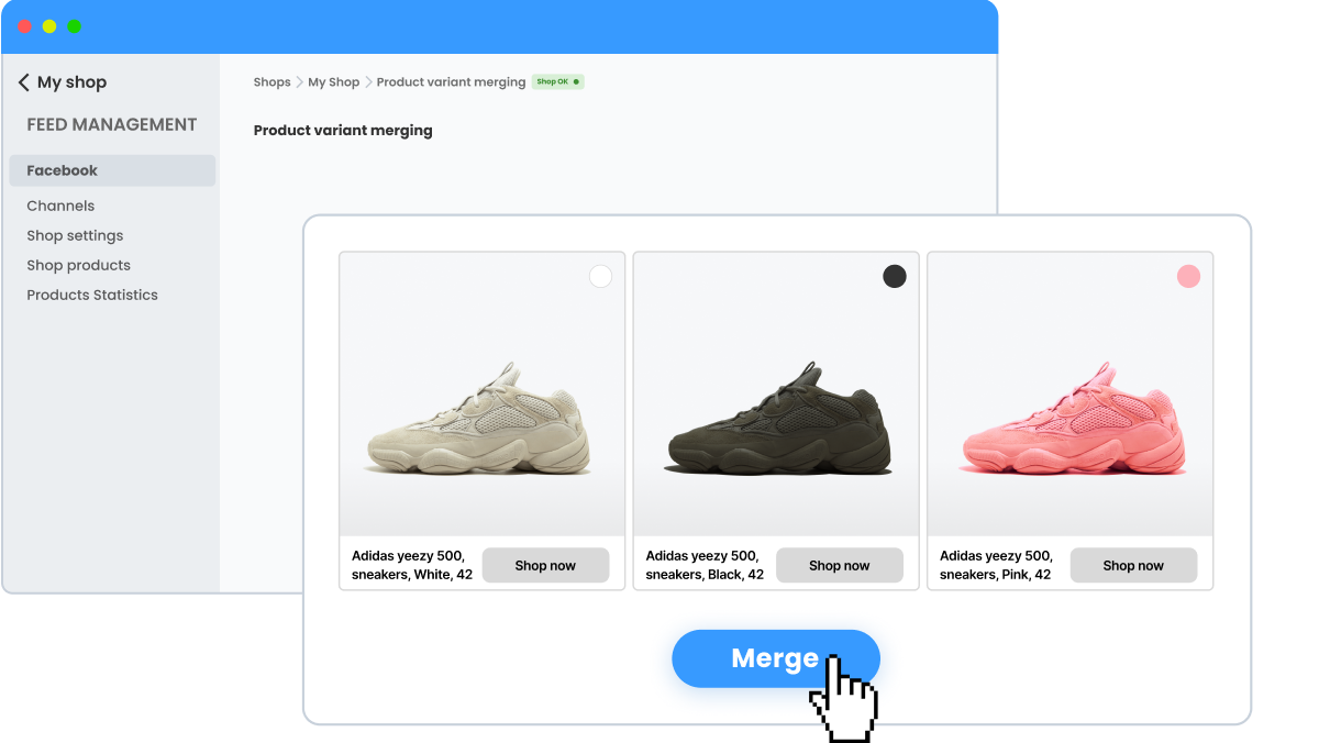 Product variant merging