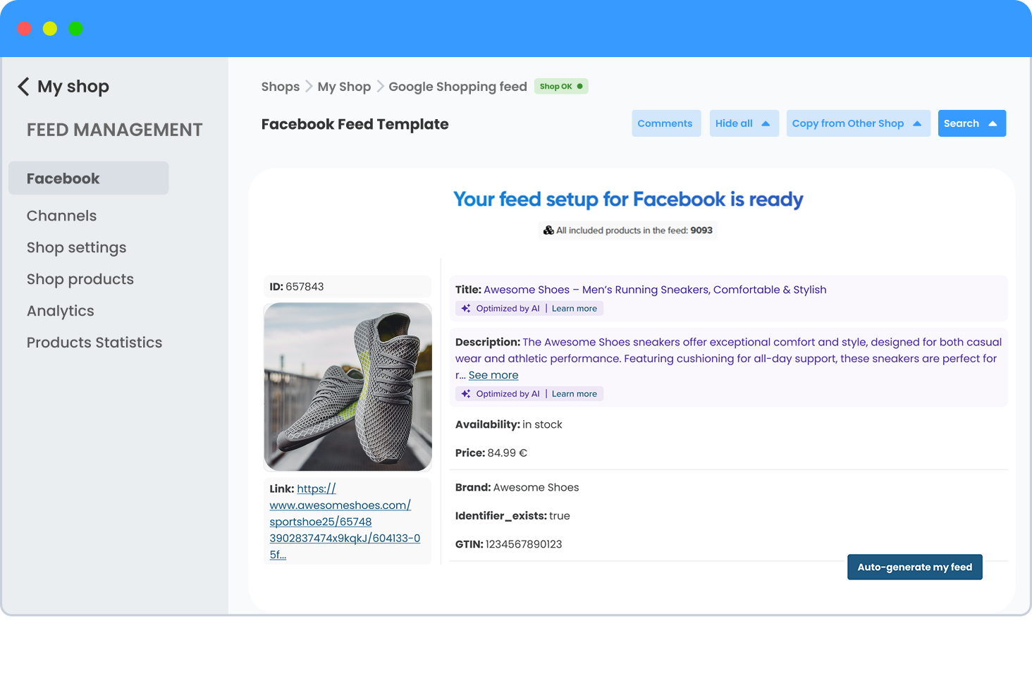1-click feed product mapping