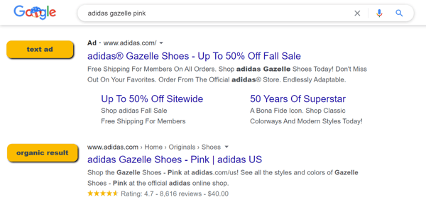 text-ads-vs-organic-google-results