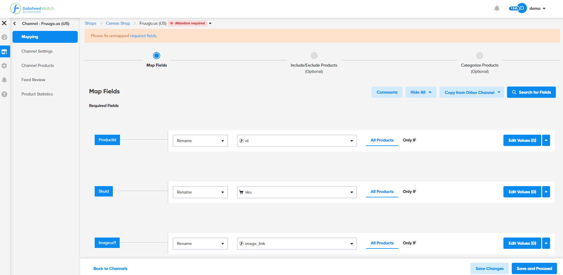 product feed-mapping-tool